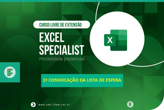 Curso Livre de Extensão Excel Specialist - modalidade presencial