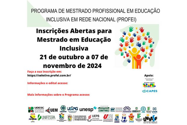 Processo Seletivo do Mestrado Profissional em Educação Inclusiva