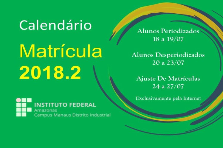 Calendário de Matrícula 2018.2