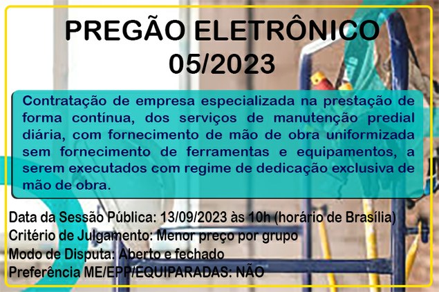 Aviso de Licitação Pregão Eletrônico Nº 5/2023