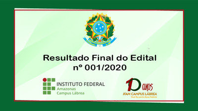 O Resultado Final do Edital N. 001/2020, trata do processo de seleção para realização de PCCT's