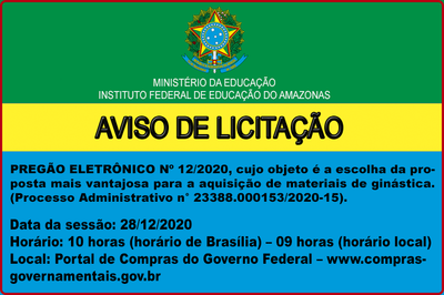 Escolha da proposta mais vantajosa para a Aquisição de materiais de ginástica.