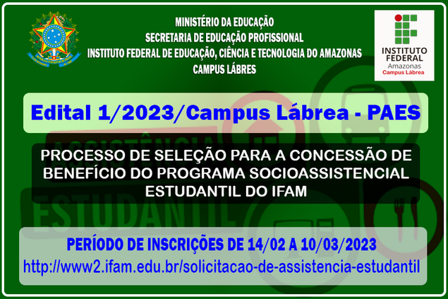 Processo de Seleção PAES 2023 do IFAM Campus Lábrea