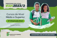 Disponível no site a Convocação para 3ª Chamada Oral Presencial, que ocorrerá no dia 23 de Agosto de 2023