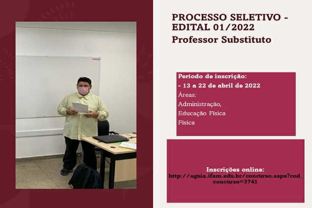 Professor Substituto Edital 01/2022 - Resultados Final e Homologação