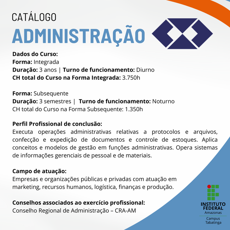 Catálogo - Curso Técnico em Administração