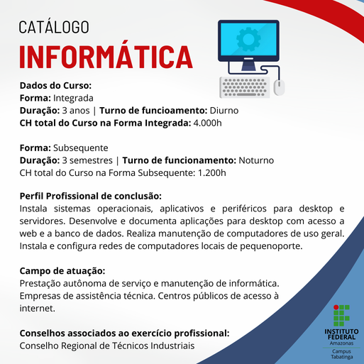 Catálogo - Curso Técnico em Informática