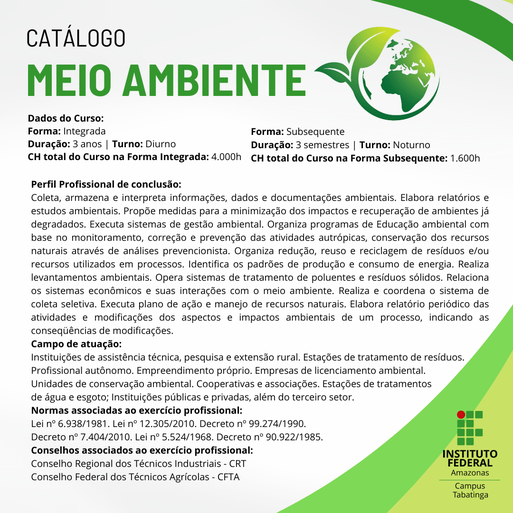 Catálogo - Curso Técnico em Meio Ambiente