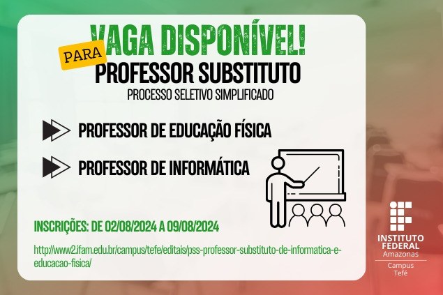 PSS PROFESSOR SUBSTITUTO DE INFORMÁTICA E EDUCAÇÃO FÍSICA