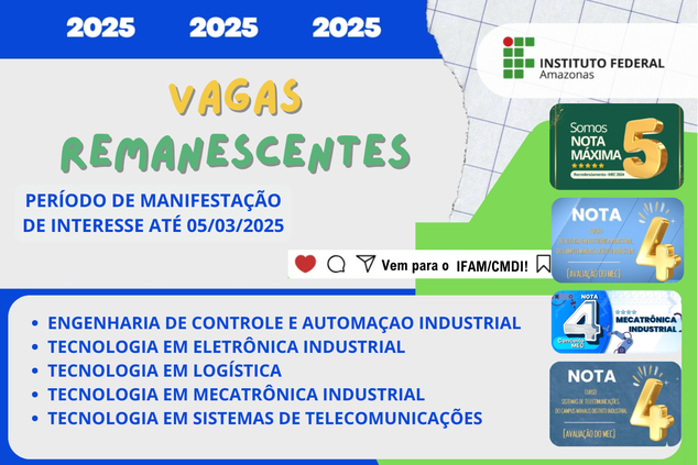 CHAMADA PÚBLICA: MANIFESTAÇÃO DE INTERESSE EM VAGAS RESIDUAIS