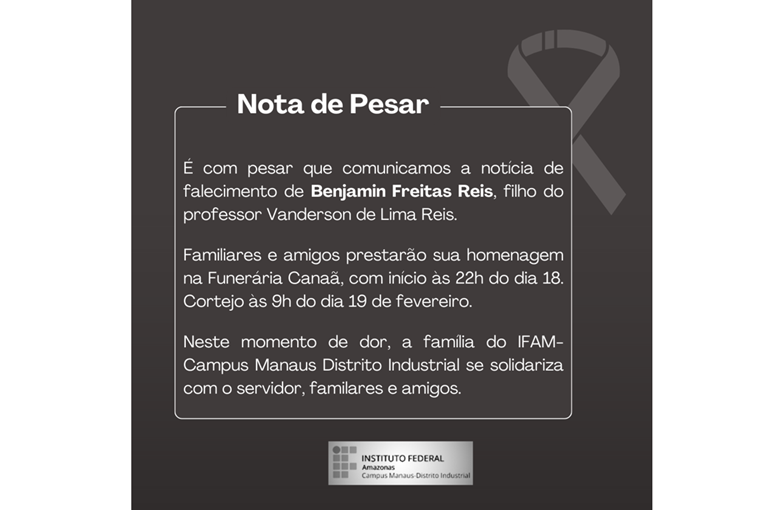 Nota de Pesar - 18 de fevereiro de 2025