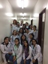 Turma do 6° período em sua primeira aula na clínica- escola
