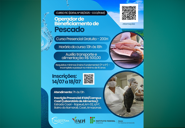 Edital - processo seletivo para curso FIC de aquicultura