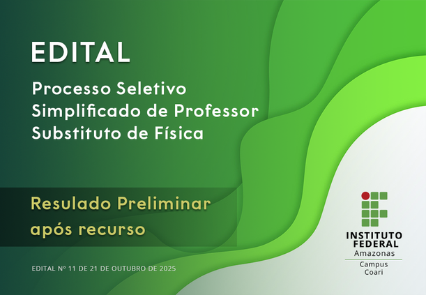 Processo Seletivo para professor substituto de Física.