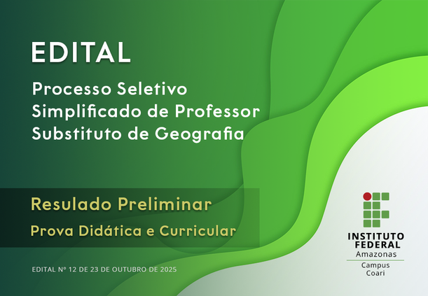 Processo Seletivo para professor substituto de Geografia.