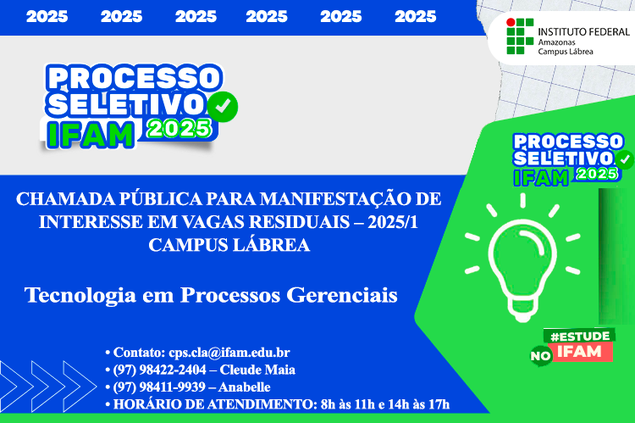 Chamada pública para vagas Residuais 2025