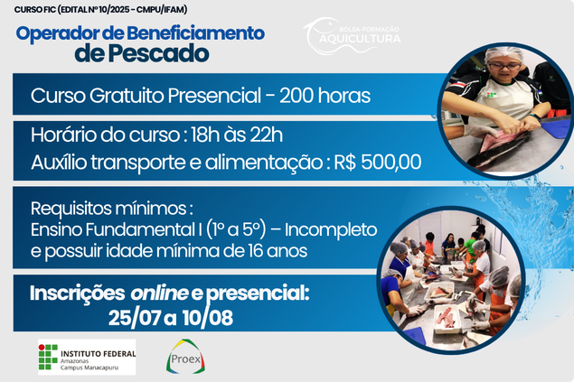 Processo Seletivo FIC -  Operador de Beneficiamento de Pescado - 2025_2