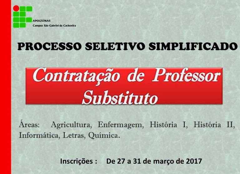 PSS - Contratação de Prof. Substituto