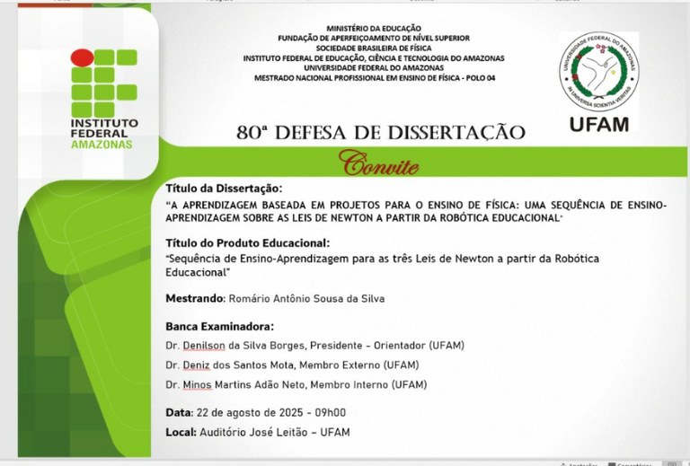 80ª Defesa de Dissertação