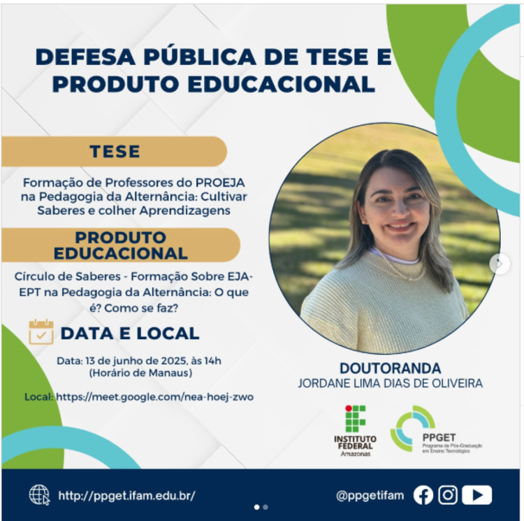 PPGET/IFAM realiza sua primeira defesa de doutorado e reforça compromisso com a educação transformadora na Amazônia