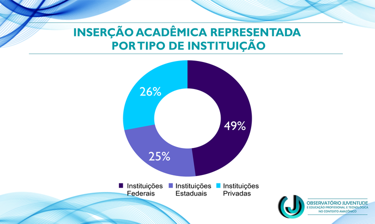 Inserção acadêmica representada por tipo de Instituição